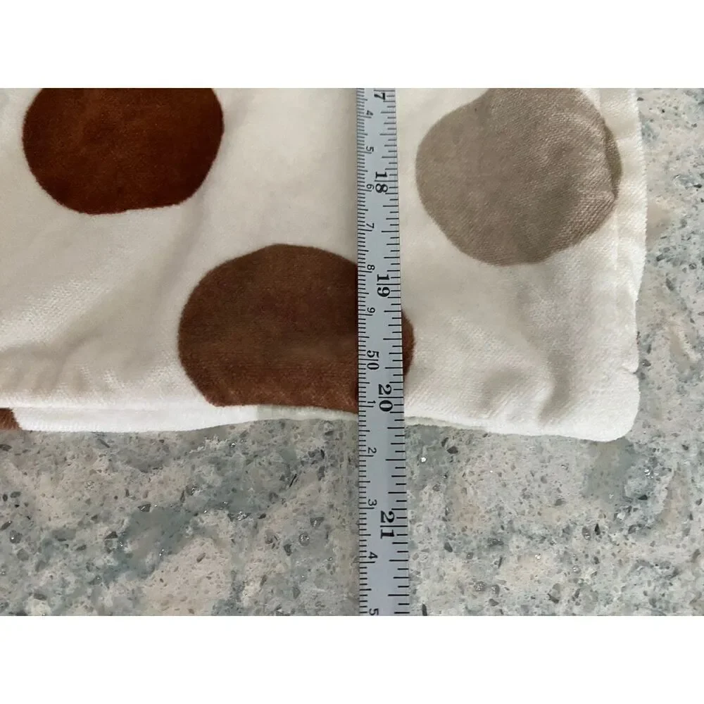 Ikea Brown Dots 20x20” Velvet Feel Throw Pillow Cover (with flaws)